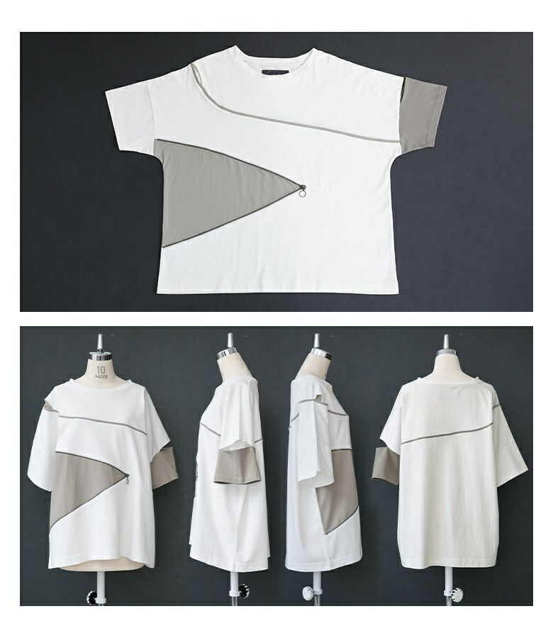 HYKE アシンメトリー Tシャツ サイズ1 ホワイト