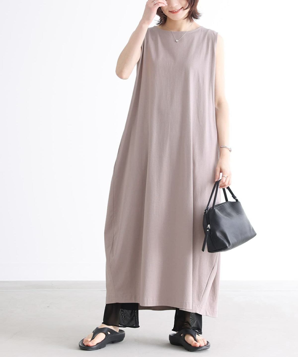 汗ジミ防止コクーンワンピース【20】 1(M~L) グレージュ 汗ジミ防止コクーンワンピース【20】 1(M~L) グレージュ