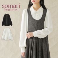 somari imaginationカットワーク刺繍ピンタックブラウス