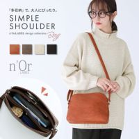 n'OrLABEL多収納シンプルデザインショルダーバッグ