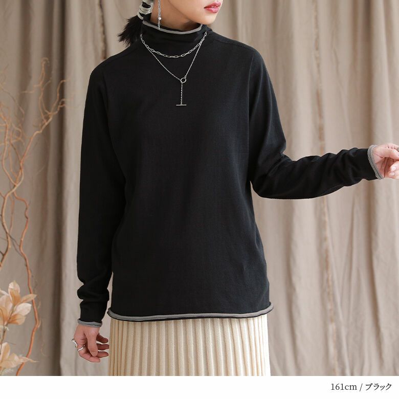 n'OrLABELホールガーメントハイネックニット』