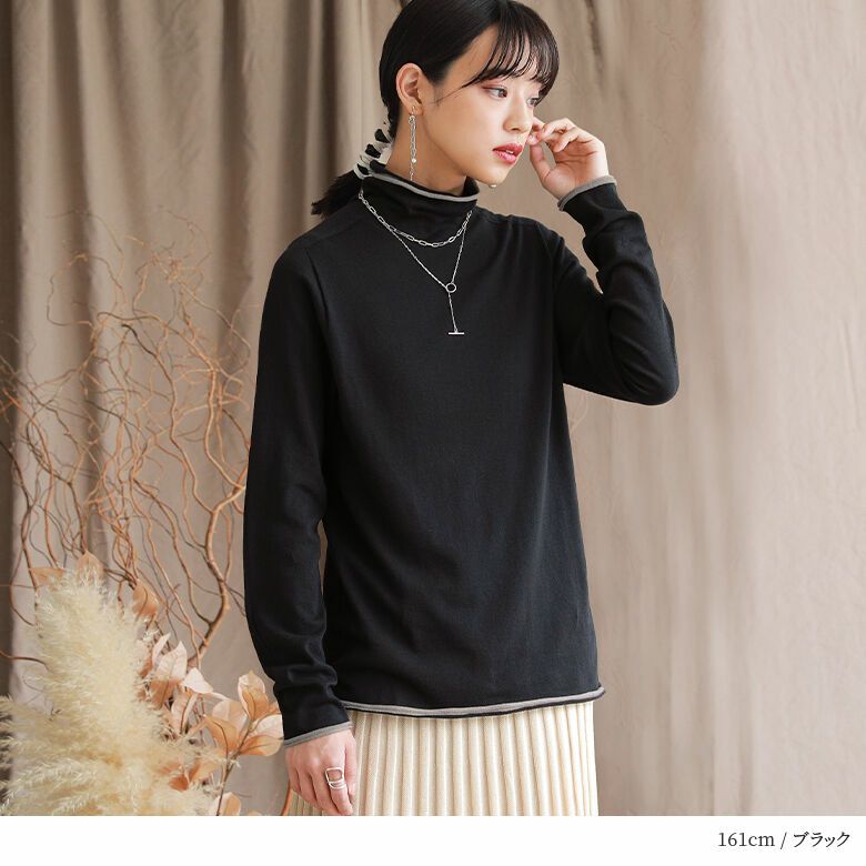 NAOKOFENDI ニット ブラック ハイネック n'OrLABELホールガーメントハイネックニット』