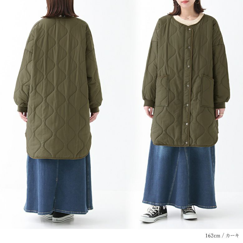 n'OrLABELキルティングミドル丈コート』