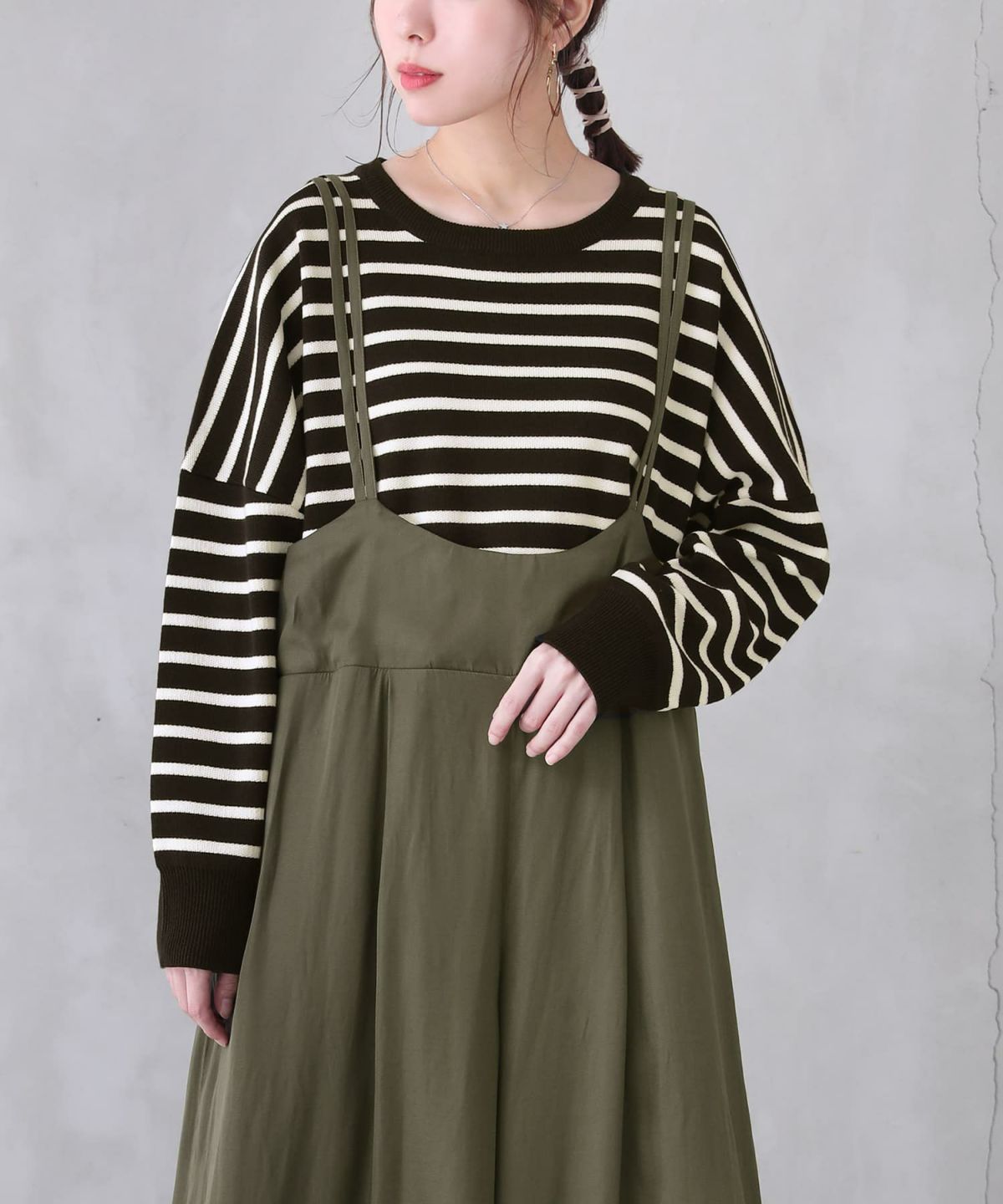 ボーダー柄リブニットトップス【20】【SALE】 フリーサイズ ブラック ボーダー柄リブニットトップス【20】【SALE】 フリーサイズ ブラック