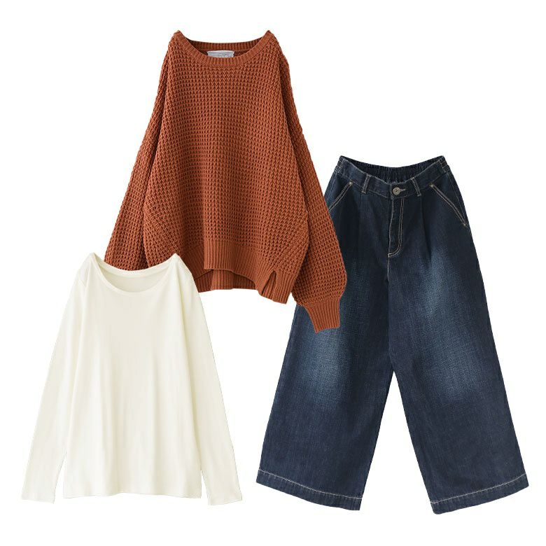 大人可愛いを叶えるコーデ3点SET【60】 ロンT(Mサイズ) パンツ1(M~L) 大人可愛いを叶えるコーデ3点SET【60】 ロンT(Mサイズ) パンツ1(M~L)