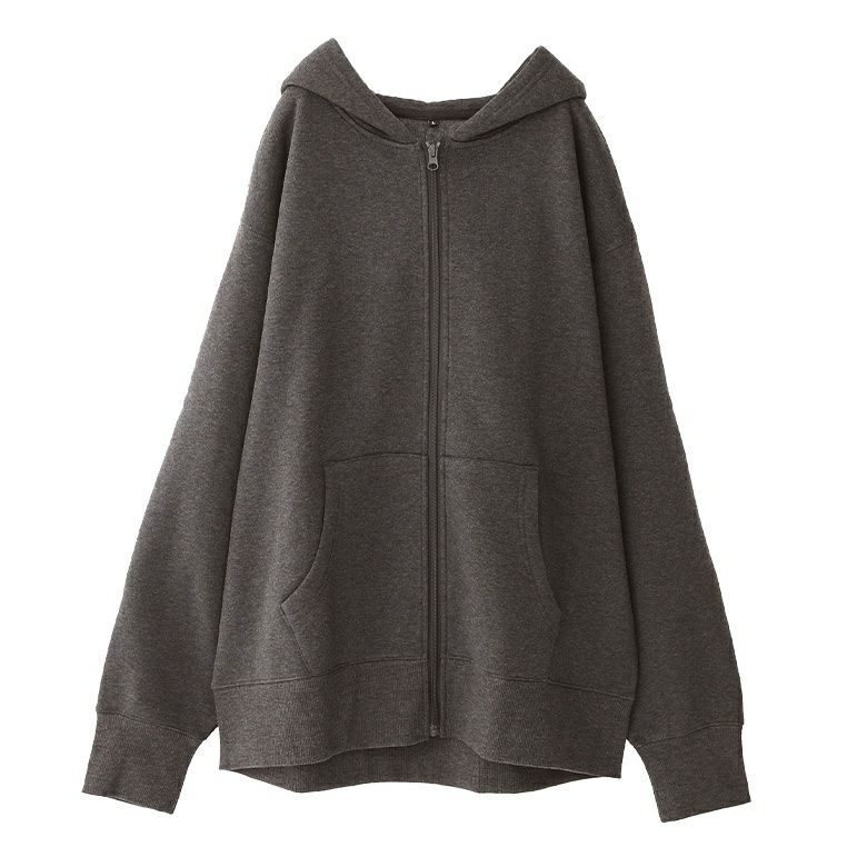 裏起毛ジップアップパーカー【30】【SALE】 M チャコール 裏起毛ジップアップパーカー【30】【SALE】 M チャコール