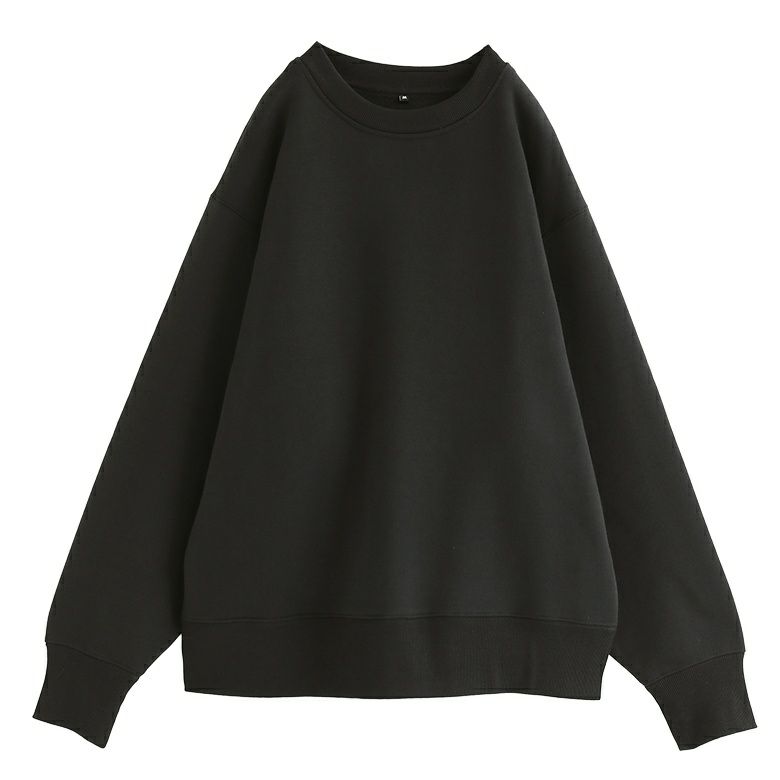 裏起毛クルーネックプルオーバー【30】【SALE】 M ブラック 裏起毛クルーネックプルオーバー【30】【SALE】 M ブラック