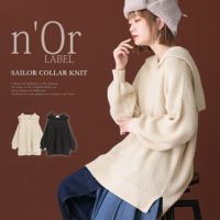 nOrLABEL(ノアールレーベル)畦編みセーラーカラーニット