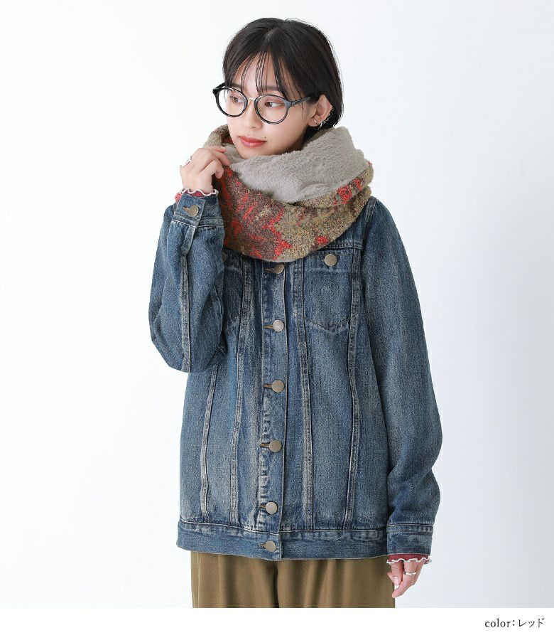 n'OrLABELジャカードニットスヌード』