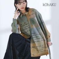 kOhAKU(コハク)グラデーションプリントロングシャツ