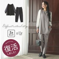 nOrLABEL(ノアールレーベル)異素材ブラウスセットアップ