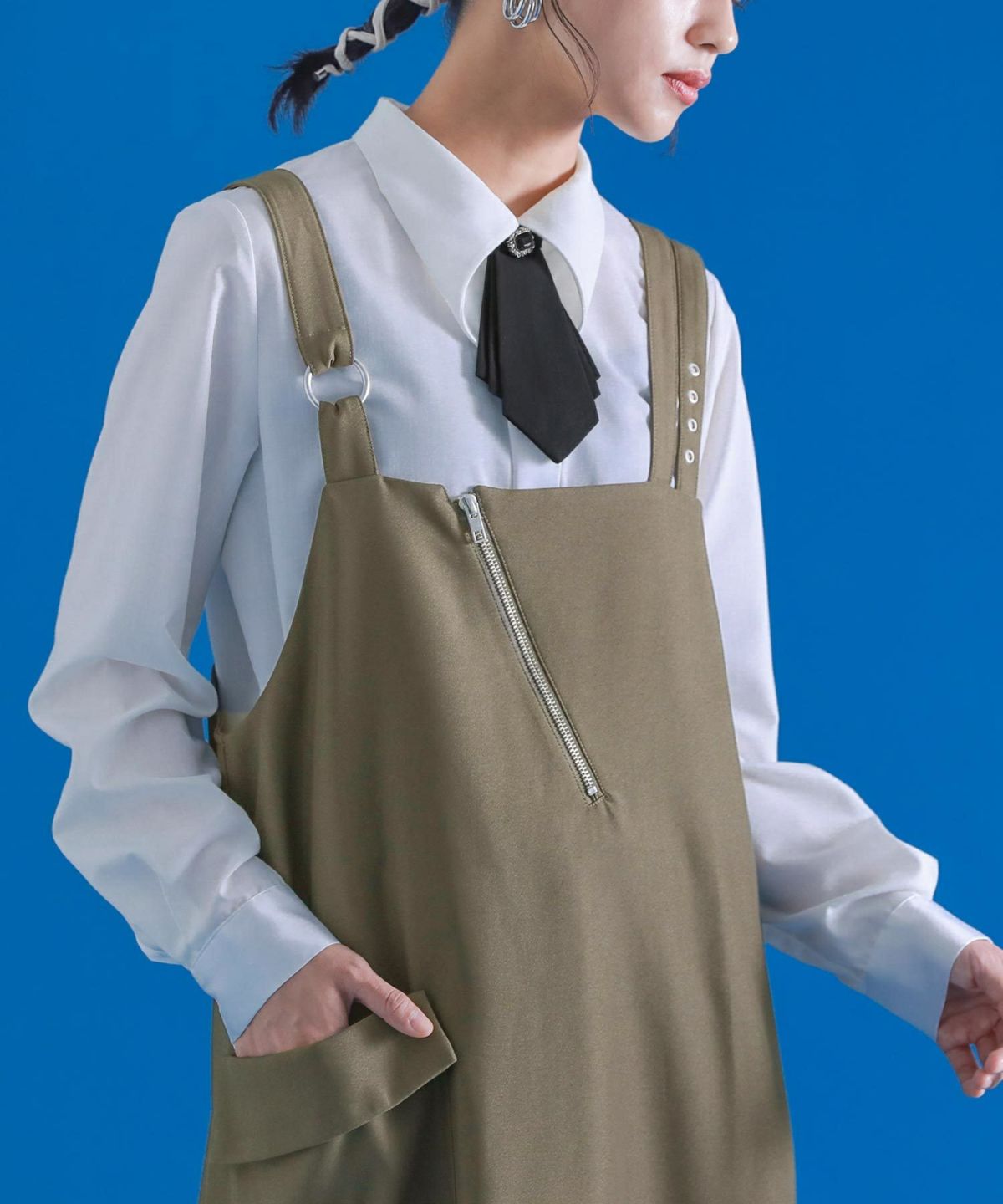 取り外しタイ付きシャツ 1(M~L) オフホワイト 取り外しタイ付きシャツ 1(M~L) オフホワイト