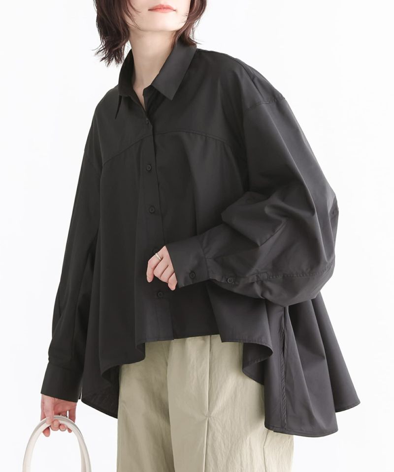 GalaabenD 23AW ドレープRUFFLEシャツ BLACK 新品