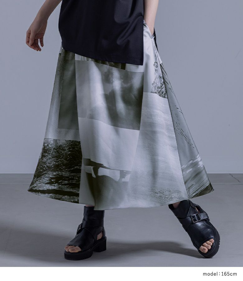 kOhAKUオリジナルフォトプリントフレアスカート』