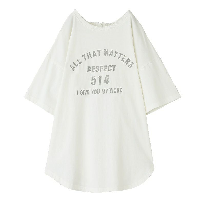 カレッジロゴピグメントTシャツ フリーサイズ アイボリー カレッジロゴピグメントTシャツ フリーサイズ アイボリー