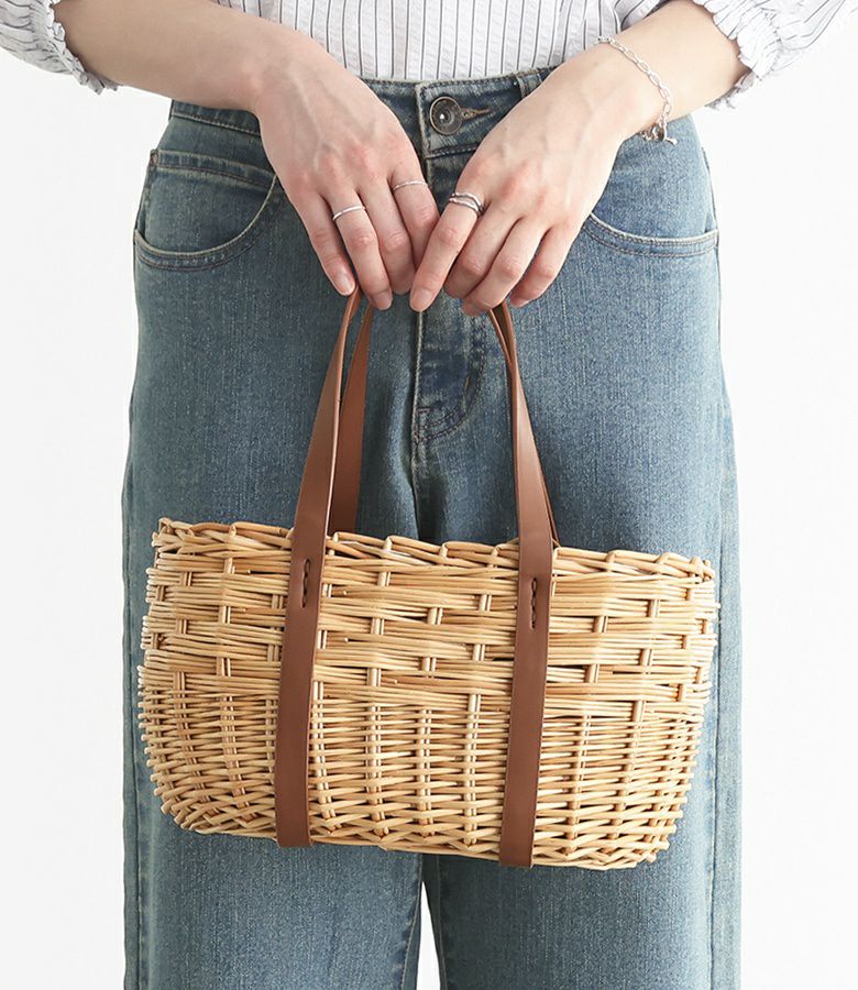 【SALE】柳・かごバッグ グロッジ ラトビア かご バッグ Sサイズ インバッグ付き 柳の