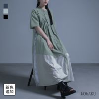 kOhAKU(コハク)箔ラインピンタックシャツワンピース