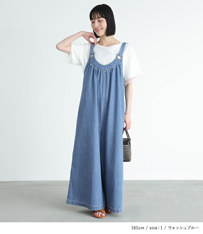 n'OrLABELワイドデニムサロペット』