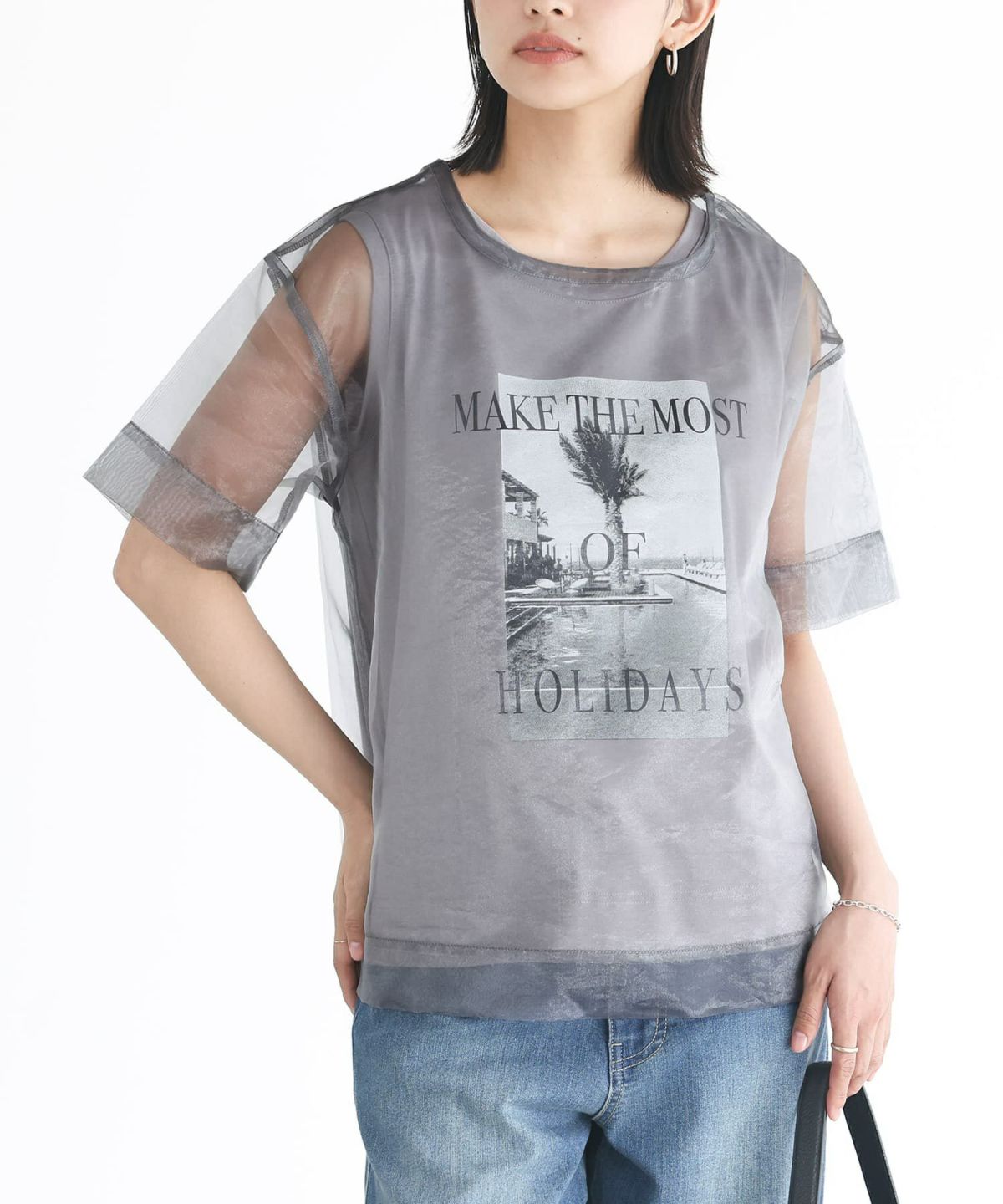 オーガンジープルオーバー&タンクトップセット【SALE】 1(M~L) グレー オーガンジープルオーバー&タンクトップセット【SALE】 1(M~L) グレー