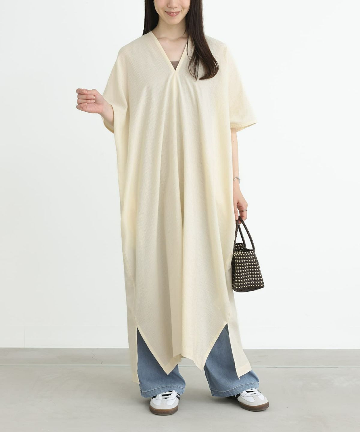 カフタンワンピース【SALE】 フリーサイズ ライトベージュ カフタンワンピース【SALE】 フリーサイズ ライトベージュ
