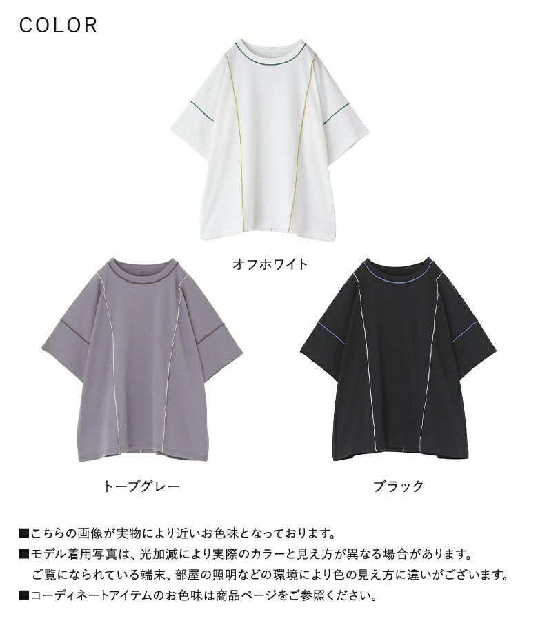 配色メロー冷感Tシャツ【5】 フリーサイズ オフホワイト 配色メロー冷感Tシャツ【5】 フリーサイズ オフホワイト
