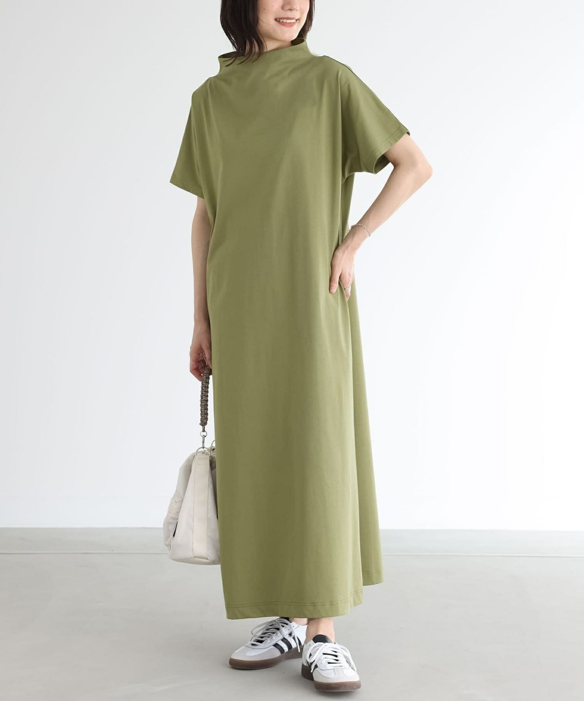 冷感カットソーワンピース【SALE】 1(M~L) カーキ 冷感カットソーワンピース【SALE】 1(M~L) カーキ