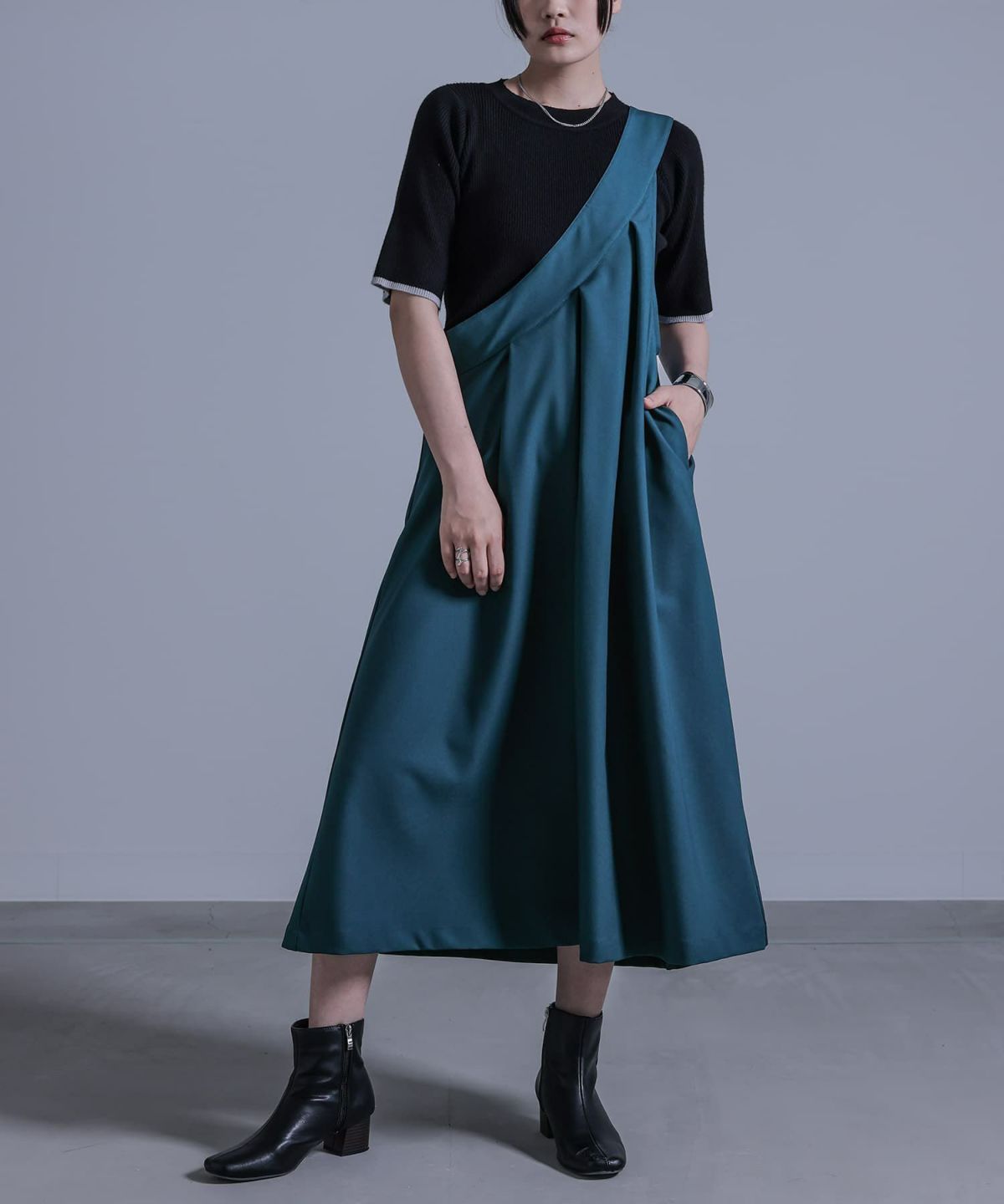 ワンショルダースカート【SALE】 フリーサイズ ブルーグリーン ワンショルダースカート【SALE】 フリーサイズ ブルーグリーン