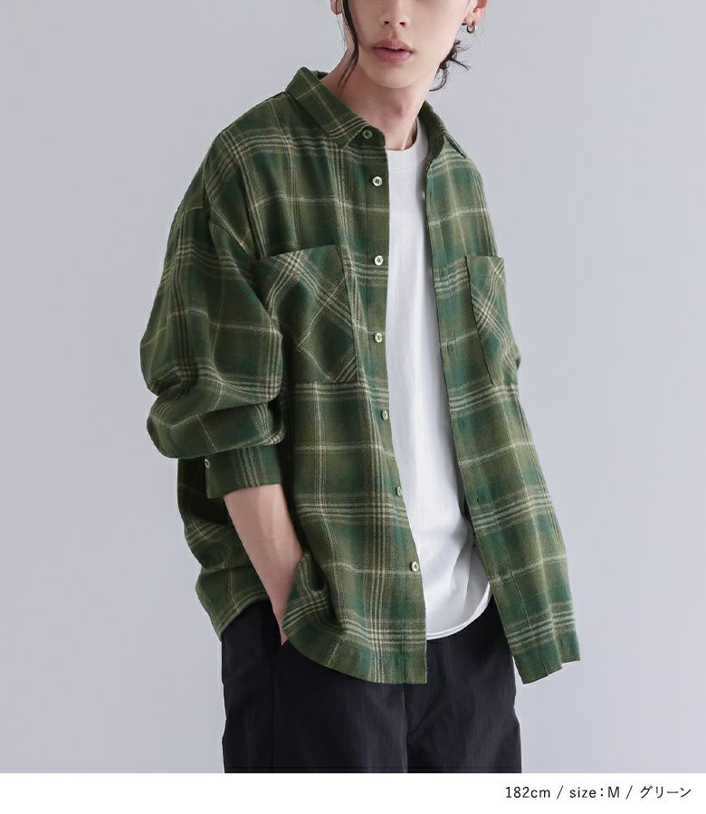 n'OrLABELチェック柄フランネルシャツ』