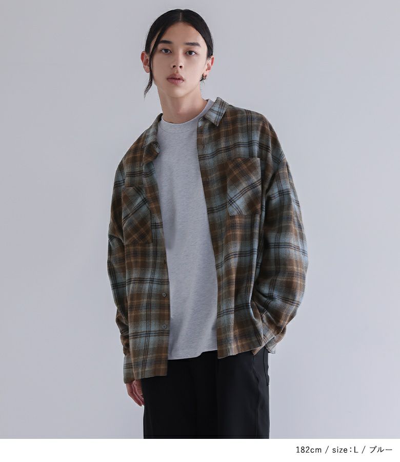 n'OrLABELチェック柄フランネルシャツ』