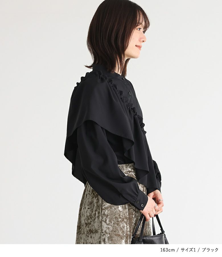 n'OrLABELフリル襟付きブラウス』