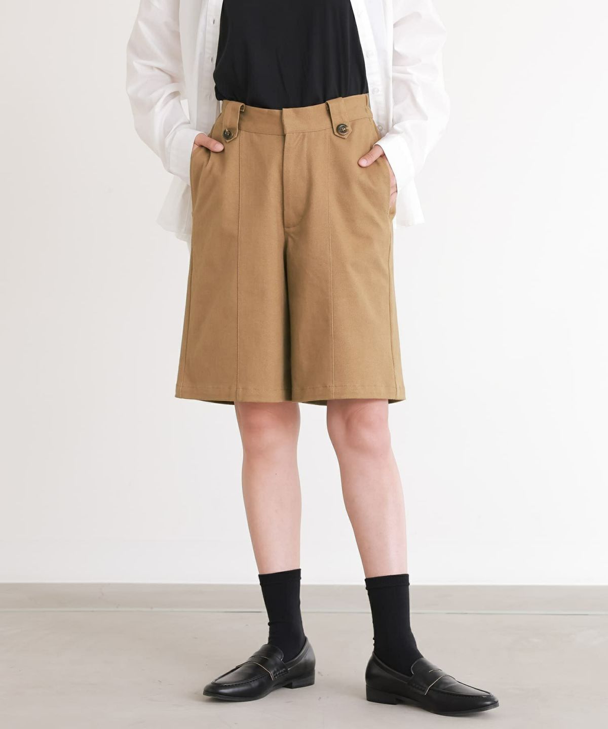タブデザインハーフパンツ 1 ベージュ タブデザインハーフパンツ 1 ベージュ