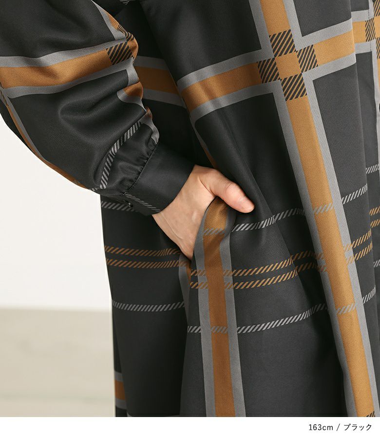 n'OrLABELビッグチェック柄シャツワンピース』