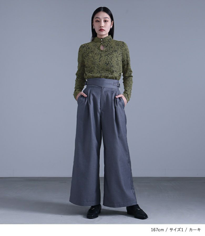 新品タグ付き✨定価30800円 刺繍が美しいハイネック プルオーバー 大きい42 大きいサイズ レディース タートルネックカットソープルオーバー