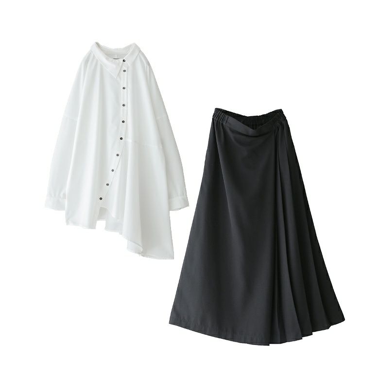 アシンメトリーフレアシャツ×カシュクール風アシメプリーツパンツコーデ2点SET【30】 パンツ1(M~L) シャツ(Fサイズ) アシンメトリーフレアシャツ×カシュクール風アシメプリーツパンツコーデ2点SET【30】 パンツ1(M~L) シャツ(Fサイズ)