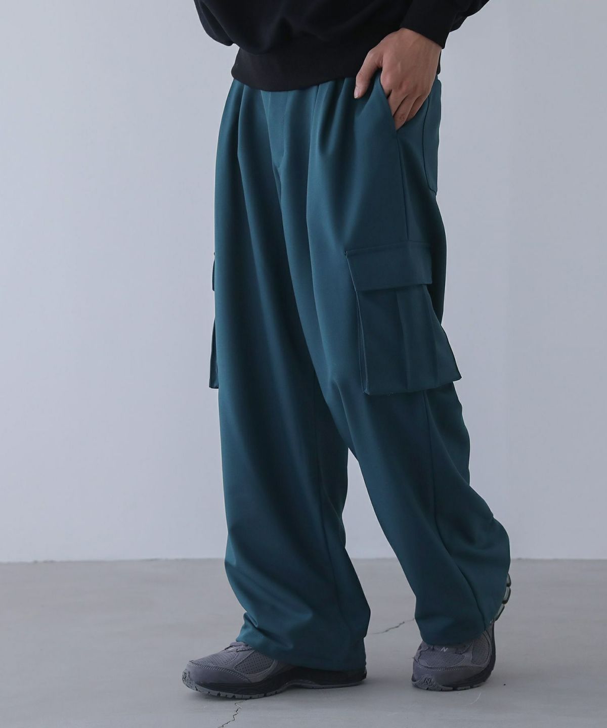 ストレートカーゴパンツ【20】 M ブルーグリーン ストレートカーゴパンツ【20】 M ブルーグリーン