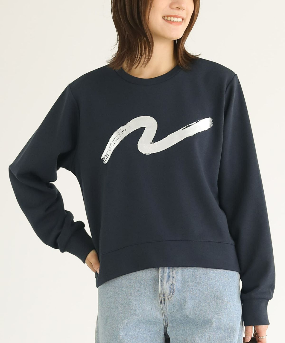 箔プリント裏毛スウェット【20】【SALE】 1 ネイビー 箔プリント裏毛スウェット【20】【SALE】 1 ネイビー