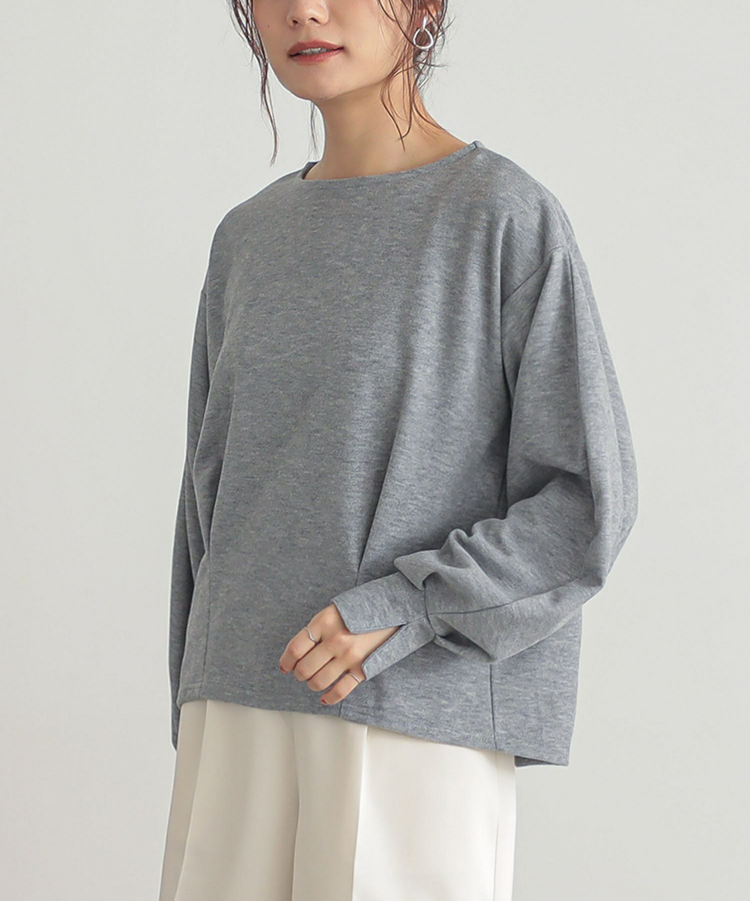 n'OrLABELカフススリット微起毛カットソー』