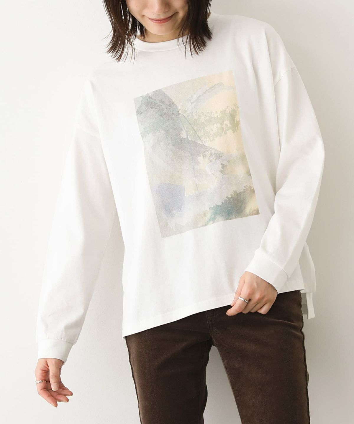 アートプリントロンT【SALE】 1 オフホワイト アートプリントロンT【SALE】 1 オフホワイト
