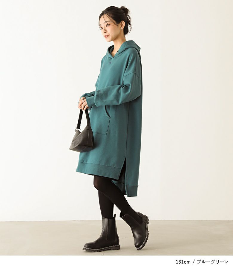 n'OrLABEL裏起毛フードワンピース』