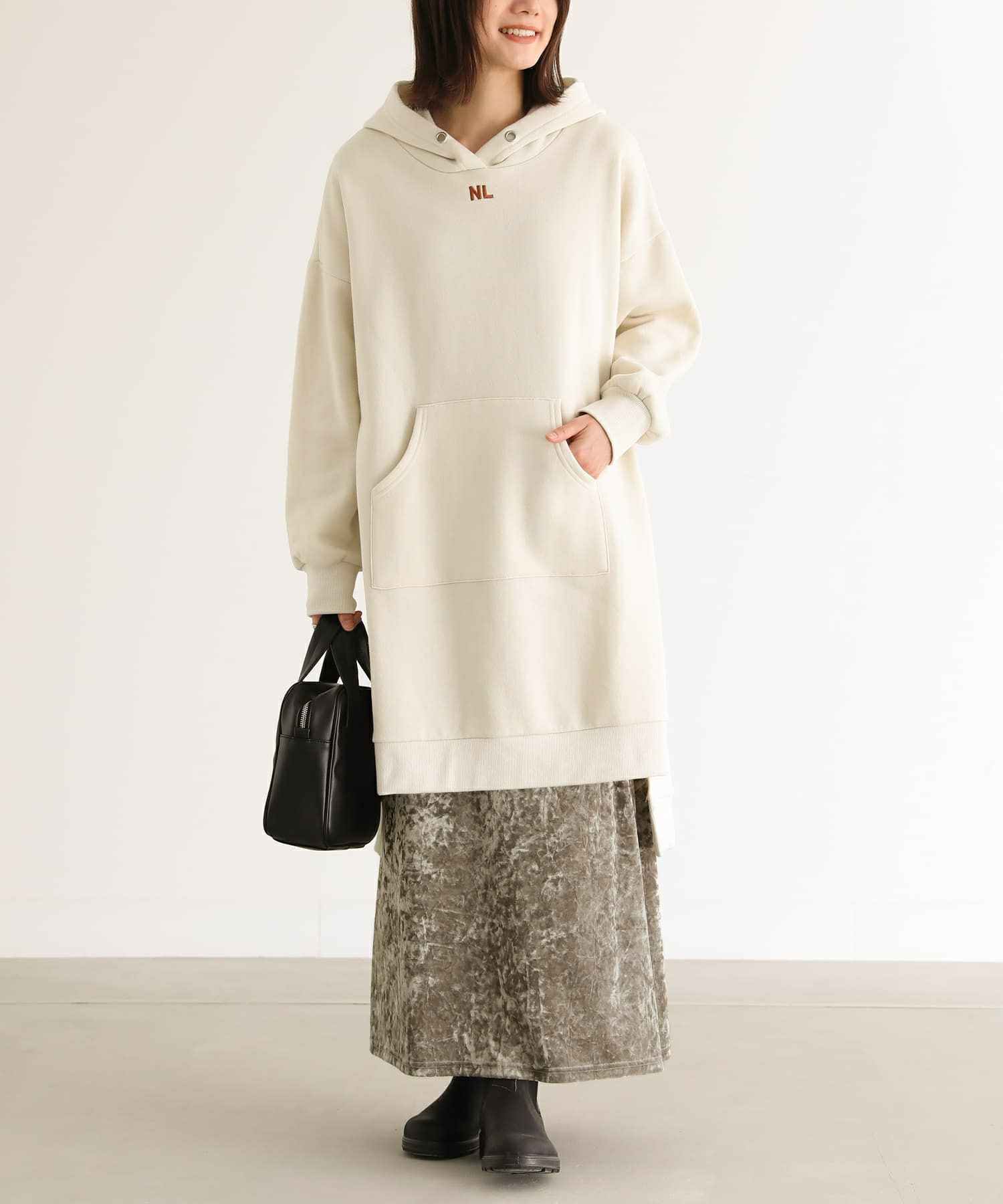 n'OrLABEL裏起毛フードワンピース』