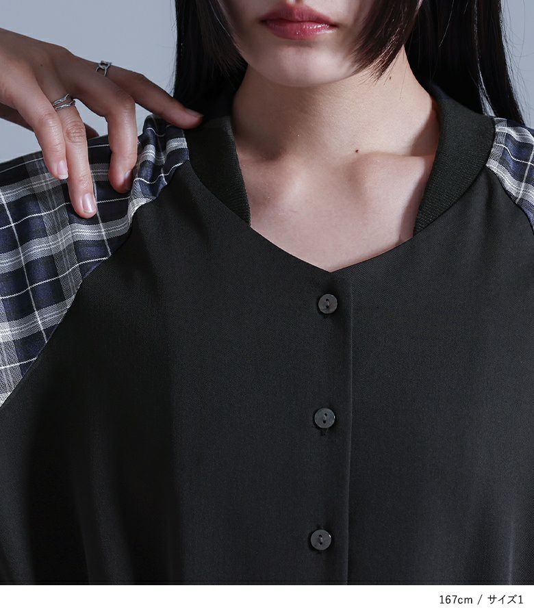 kOhAKUプリーツ切替チェックワンピース』