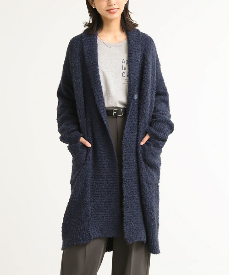 DES PRES ネイビー ウールカーディガン ブークレニット DES PRES デプレ】ニット | ANNE onlinestore - アンネ松本公式