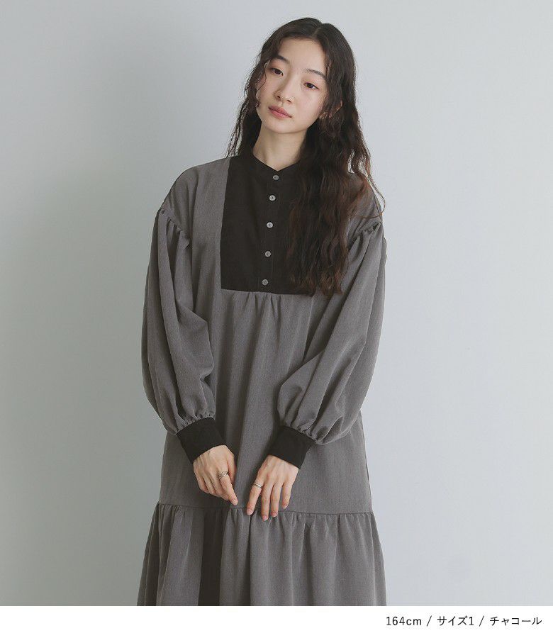 somari imagination配色ティアードワンピース』