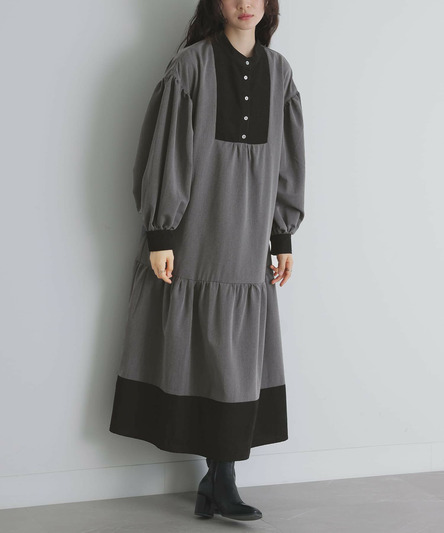 somari imagination配色ティアードワンピース』