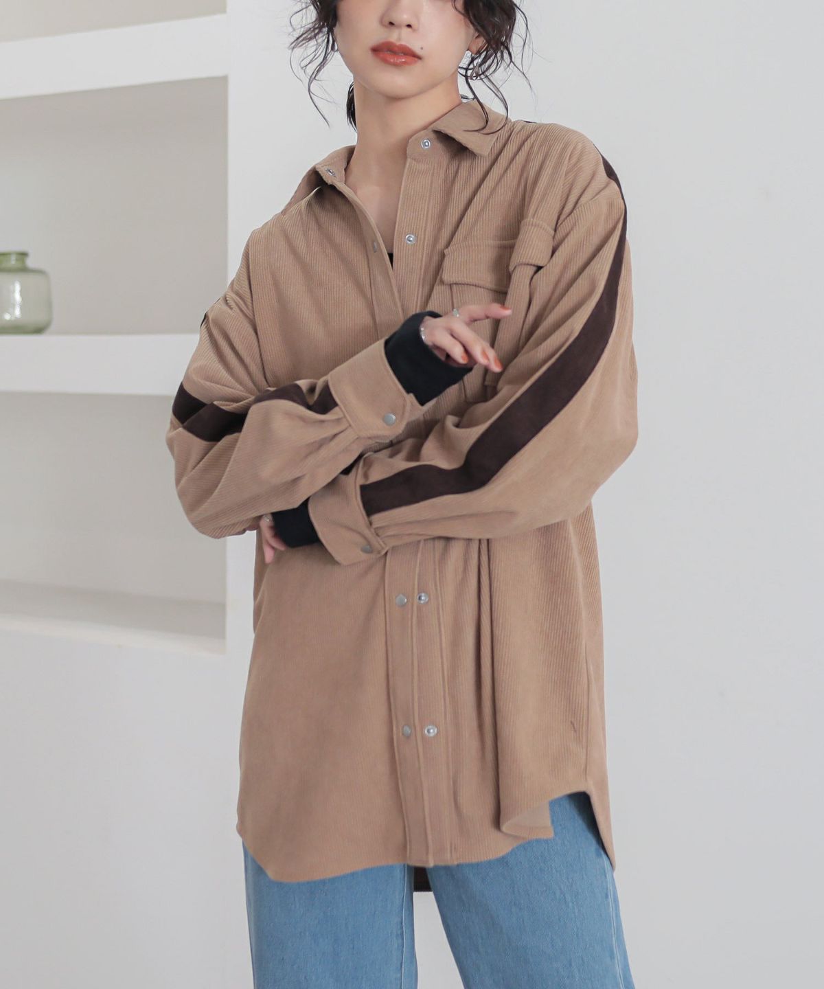 コーデュロイトラックシャツ【20】 1 ベージュ コーデュロイトラックシャツ【20】 1 ベージュ