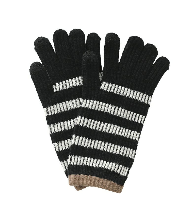 ボーダー柄手袋』