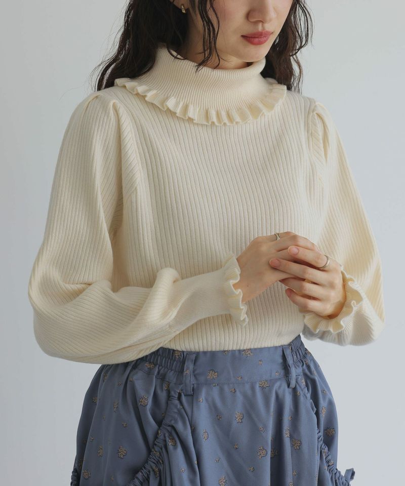 somari imaginationフリルタートルネックニットプルオーバー』