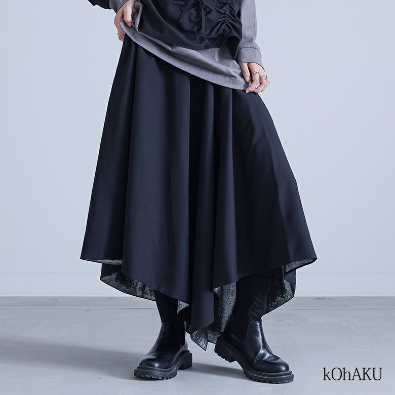 kOhAKU(コハク)箔切替アシメフレアスカート