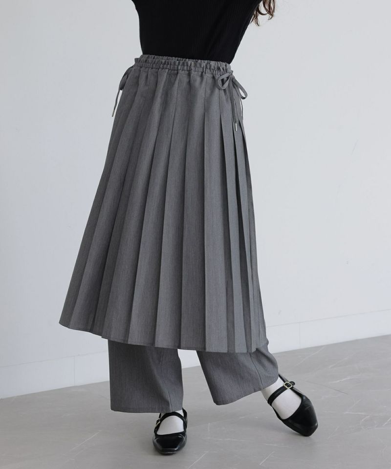 somari imaginationプリーツスカート×ストレートパンツセット』