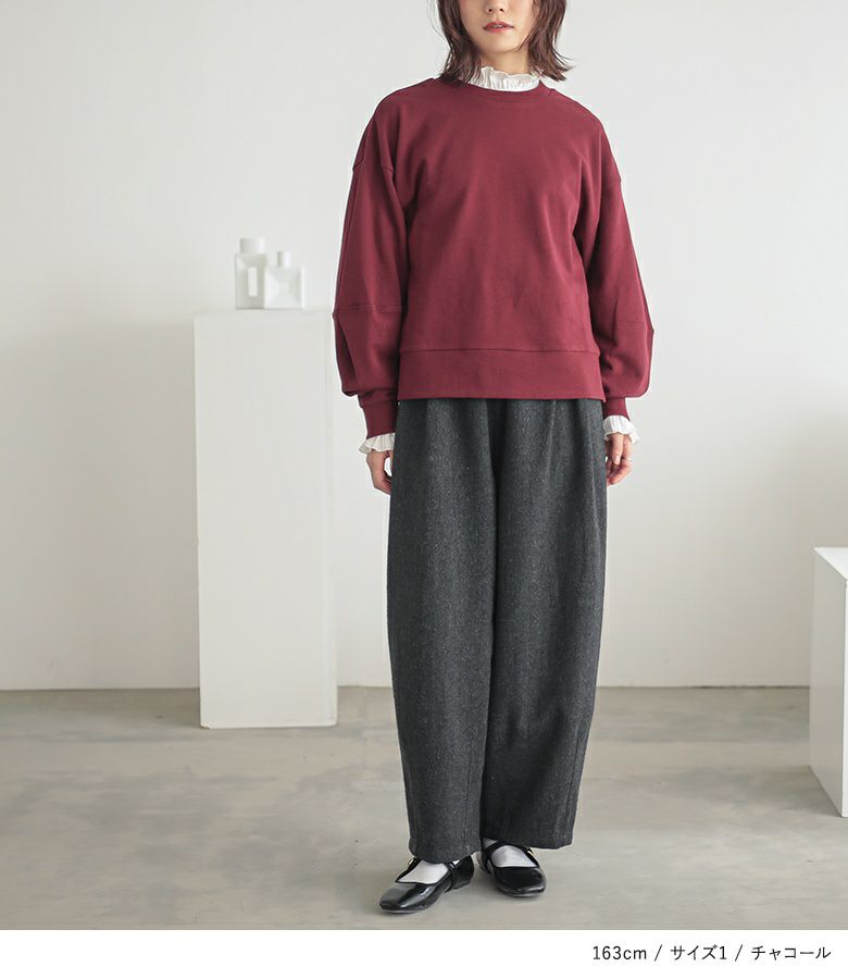 n'OrLABELツイードバレルタックパンツ』